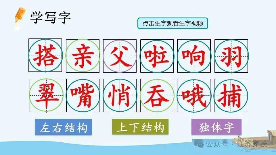 【微课堂】统编版语文三（上）课文 第15课《搭船的鸟》