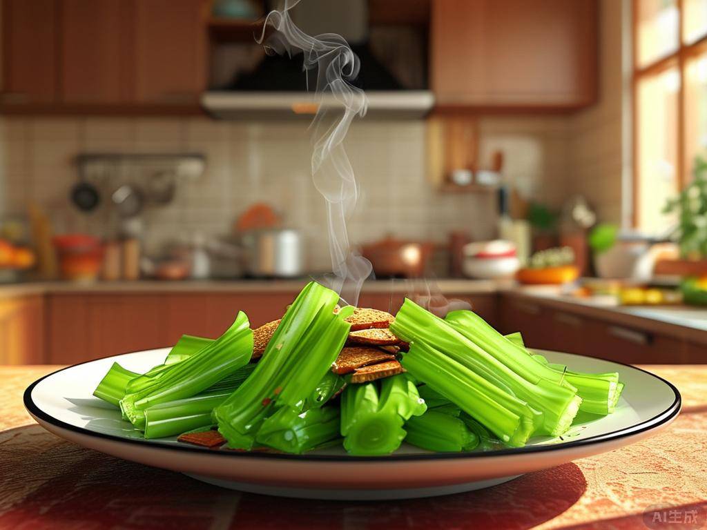 春季养生佳肴：芹菜炒香干的健康益处与烹饪技巧