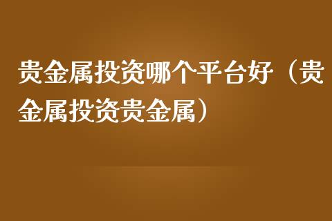 贵金属投资公司有哪些(投资公司的经营范围有哪些)